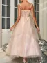 Бална/официална рокля с тюл в розов цвят, снимка 2