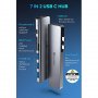 UtechSmart  USB-C хъб 7 in 2, алуминиев, 3xUSB 3.0, USB 2.0, PD 100W, TF/SD четец, снимка 2