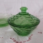 Ретро Захарница от Зелено Стъкло, снимка 3