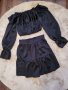 нов сатенен сет пола и блуза , снимка 1 - Комплекти - 42014562