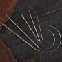 Комплект 7 Сарашки игли , игли за шиене на кожа кожарски игли крива игла , снимка 1