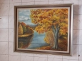 Стара голяма авторска картина - пейзаж , подписана, снимка 1