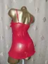 S/M Ярко червена къса нощница и полупрашка , снимка 3