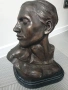 39см-13кг Rodin статуя-бюст/стара френска бронзова скулптура/фигура, снимка 1
