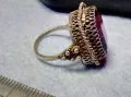 Старинен СКЪПОЦЕНЕН ФИЛИГРАНЕН СРЕБЪРЕН ПРЪСТЕН СРЕБРО 900 с ОГРОМЕН РЪЧНО ФАСЕТИРАН АМЕТИСТ 49916, снимка 4