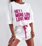 Комплект с къси панталонки LOVE MORE в бяло , снимка 1 - Комплекти - 44111308