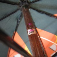 Фишер марков Стар чадър, пъстър, с дървена дръжка, снимка 5 - Други ценни предмети - 28950992