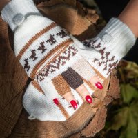 Перуански ръкавици с отворени пръсти и капаче различни цветове, снимка 3 - Ръкавици - 42968373