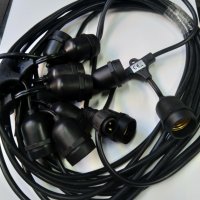 Декоративен кабел 10м-10 фасунги и 15м-15 фасунги- влагозащитен, снимка 4 - Лампи за стена - 25361357