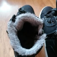 Черни дамски спортни зимни обувки, снимка 4 - Дамски боти - 43394524