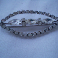 Стара Дамска Брошка    кристал с сребърно покритие, снимка 3 - Антикварни и старинни предмети - 36566245