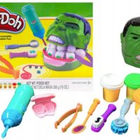 Зъболекарски комплект на Хълк с пластилин Play-Doh, снимка 2 - Пластелини, моделини и пясъци - 44065672