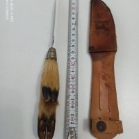 Ловен нож с дръжка от крача на сърна, снимка 3 - Антикварни и старинни предмети - 39074978