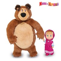 Оригинален комплект Маша и Мечока - плюшен мечок и кукла Маша / Simba, снимка 2 - Плюшени играчки - 43361834
