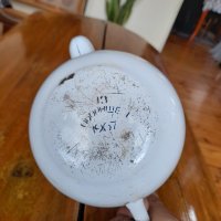 Стар емайлиран чайник #25, снимка 6 - Антикварни и старинни предмети - 36792401