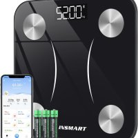 INSMART Bluetooth кантар за телесни мазнини,мазнини,ИТМ,вода,BMR,мускулна маса 180кг, снимка 1 - Друга електроника - 43056497