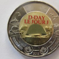 2 долара 2019 г.-Уникална юбилейна монета 75 г. от десанта в Норм, Канада, нов , снимка 5 - Нумизматика и бонистика - 26831314