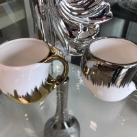 Порцеланова чаша 200 мл - със златен или сребърен декор, снимка 1 - Чаши - 43892233