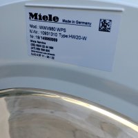 Miele WWV980 WPS Passion с пара + топла и студена вода 9kg/1600rpm

, снимка 5 - Перални - 44070385