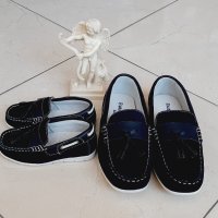 Мокасини за момче от тъмно син велур с пискюл, снимка 2 - Детски обувки - 33519926