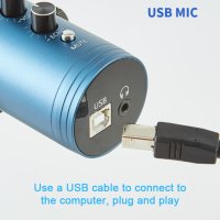 Комплект кондензаторен микрофон за стрийминг на подкаст USB Studio Pop Arm Стойка,ЧЕРЕН, снимка 3 - Микрофони - 40737748