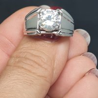 Сребърен пръстен с индийски естествен циркон, снимка 2 - Пръстени - 43572101