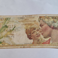 RARE. LA REUNION 1000 FRANCS 1947, снимка 1 - Нумизматика и бонистика - 44873105