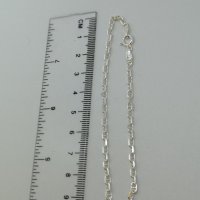 Нова сребърна гривна дължина около 21см може да се направи с дължина по Ваш избор, снимка 1 - Гривни - 28781982