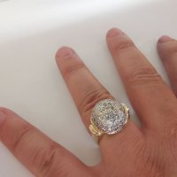 Златен пръстен с циркони 7, снимка 9 - Пръстени - 26024807