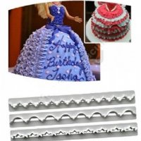 1 вид 4 бр къдрици орнаменти контури кант борд за за торта фондан украса, снимка 1 - Форми - 12685652