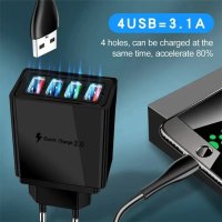 65W USB зарядно ,Бързо зареждане 6 порта Quick Charge 3.0, , снимка 9 - Оригинални зарядни - 42161743