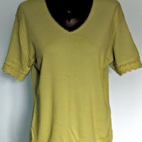 Памучна блуза тип туника с дантела "Canda" by C&A / голям размер, снимка 2 - Туники - 26571778