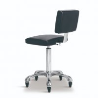 Козметичен/фризьорски стол - табуретка с облегалка Gordon B - черна/бяла 49/69 см, снимка 4 - Друго оборудване - 27114214