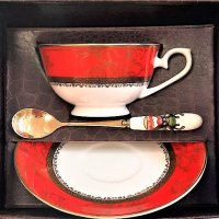 Комплект луксозни чаши за чай и кафе от костен порцелан, снимка 13 - Чаши - 31773998