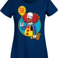 Дамска тениска The Simpsons Krusty The Clown Pennywise 02,Halloween,Хелоуин,Празник,Забавление,Изнен, снимка 6 - Тениски - 38149801