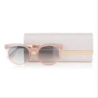 Jimmy Choo - Vivy - Pink Round Framed Sunglasses with Detachable Jewel Clip On, снимка 9 - Слънчеви и диоптрични очила - 40350753