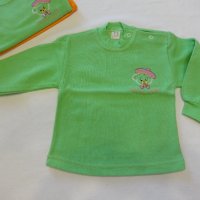 Разпродажба 2 бр. Нови бебешки зелени блузки за 20 лв. общо, снимка 2 - Бебешки блузки - 39936370