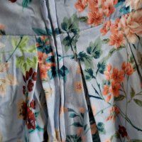 Светлосиня памучна пола с красив флорален десен, снимка 4 - Поли - 37741040