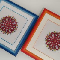 Ръчно бродирана Шевица елбетица bulgarian embroidery в рамка за подарък , снимка 5 - Декорация за дома - 43256106