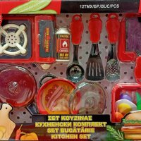 Детски кухненски комплект с прибори, тенджери, храна и котлон 12 части, снимка 1 - Образователни игри - 43999016