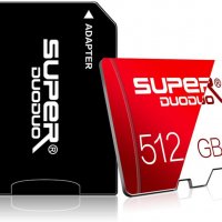  512GB Micro SD карта SUPERDUODUO, клас 10, с адаптер, снимка 1 - Карти памет - 37249295