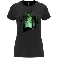 Нова дамска тениска с Вълци в черен цвят, снимка 1 - Тениски - 44065001