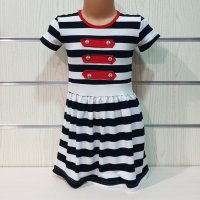 Нов детски моряшки сет/лот: рокличка и шапка, 3-4 години, снимка 2 - Детски рокли и поли - 30326810