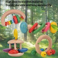 Бебешки дрънкалки , Дървени играчки монтесори 4бр комплект идеален за подарък в красива кутия, снимка 8 - Дрънкалки и чесалки - 43895168