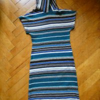 Плътна рокля на райета в свежи цветове, размер S, снимка 1 - Рокли - 39984096