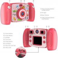 Нова детска Цифрова акумулаторна селфи екшън камера 1080P HD, снимка 3 - Други - 33618461