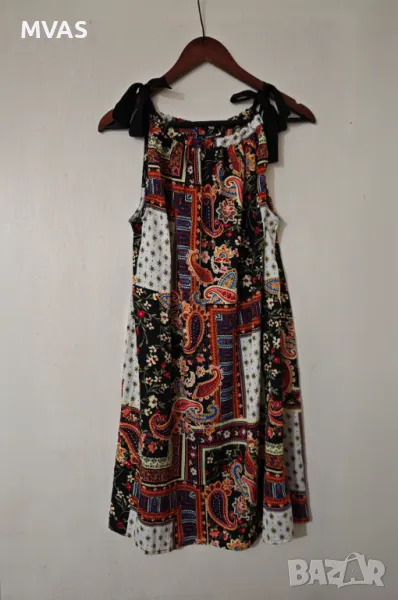 Нова лека широка дамска лятна рокля на връзки L размер , снимка 1