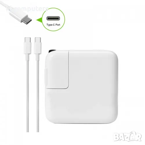 Зарядно за лаптоп (Laptop AC Adapter) Apple MacBook Type-C 87W - Заместител / Replacement Високо Кач, снимка 1