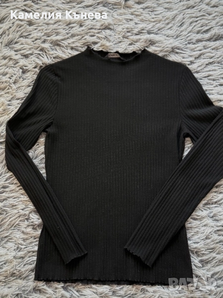 Дамски рип блузи, бяла и черна, снимка 1