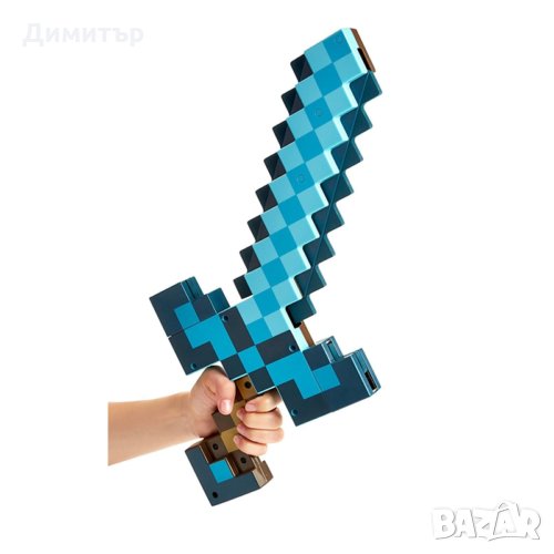 Майнкрафт, Minecraft диамантен меч и кирка 2в1 играчка Маинкрафт, снимка 1